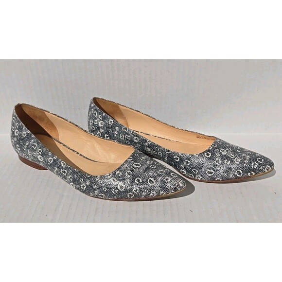 Cole Haan Vanessa Skimmer Leopard Jacquard Pointed Toe Flats Gray Women 8.5 B - Picture 2 of 7